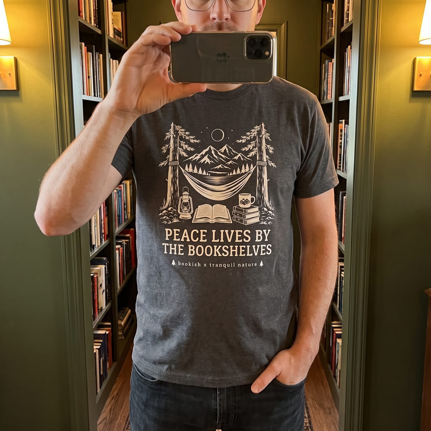 Customer photo review of Quiet Pages Wild Places T-Shirt