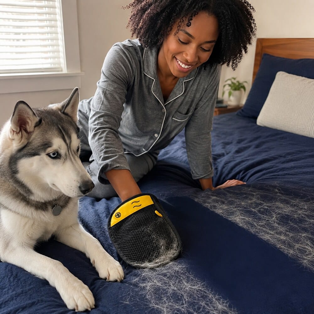 Customer photo review of AMICORA PET | Guanto Levapeli a Doppia Azione