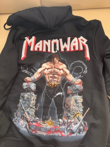Customer photo review of MANOWAR ZIP HOODIE LOUDER THAN HELL