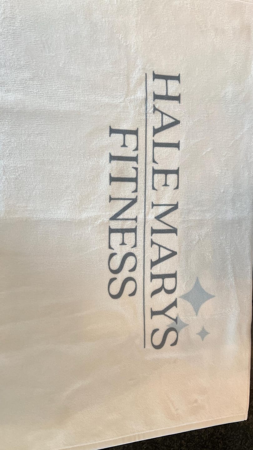 Customer photo review of Customized Team Logo Towel: Personalized Cotton Gym Towel