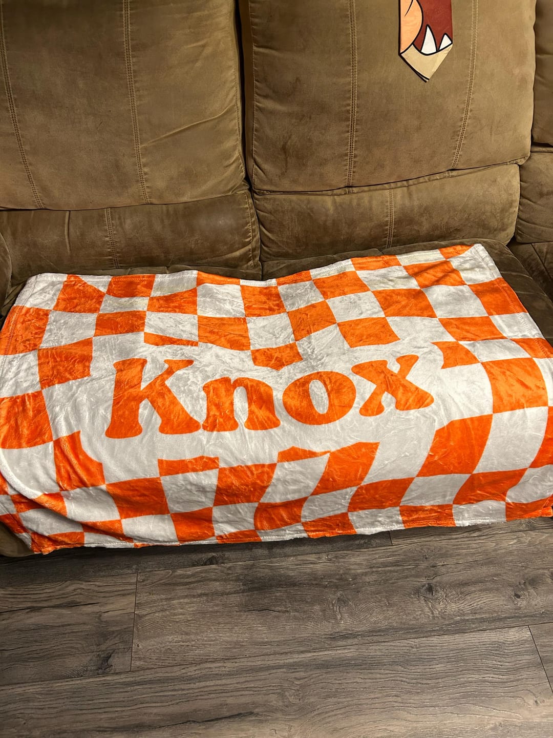 Customer photo review of Personalized Checker Design Blanket – Custom Minky or Sherpa