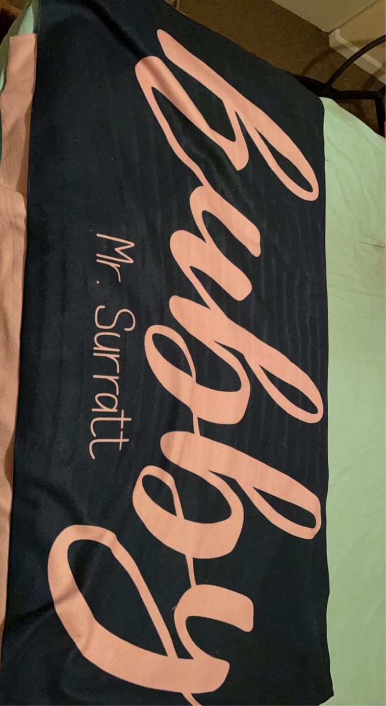 Customer photo review of Mr and Mrs Beach Personalized Beach Towels