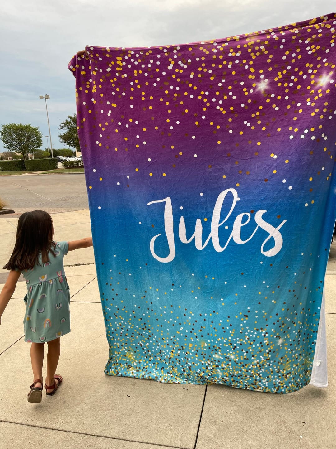 Customer photo review of Personalized Glitter Blanket: Custom Name Minky or Sherpa Fleece