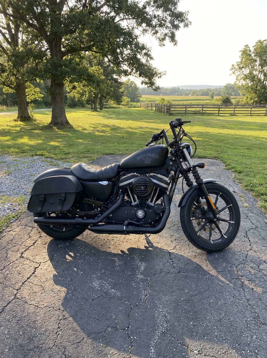 Customer photo review of 32L - Baelor Large Hard Mount Shock Cutout Saddlebags for Harley Sportster 883 Iron XL883N