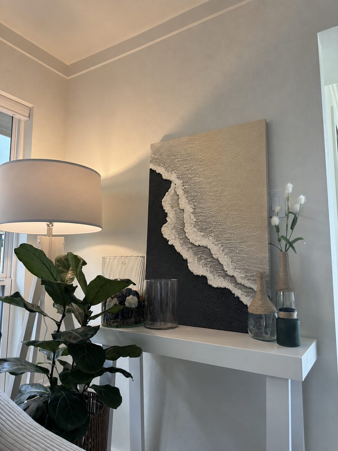 Customer photo review of Ocean And Sky Abstract Textured Canvas Art #OS 295