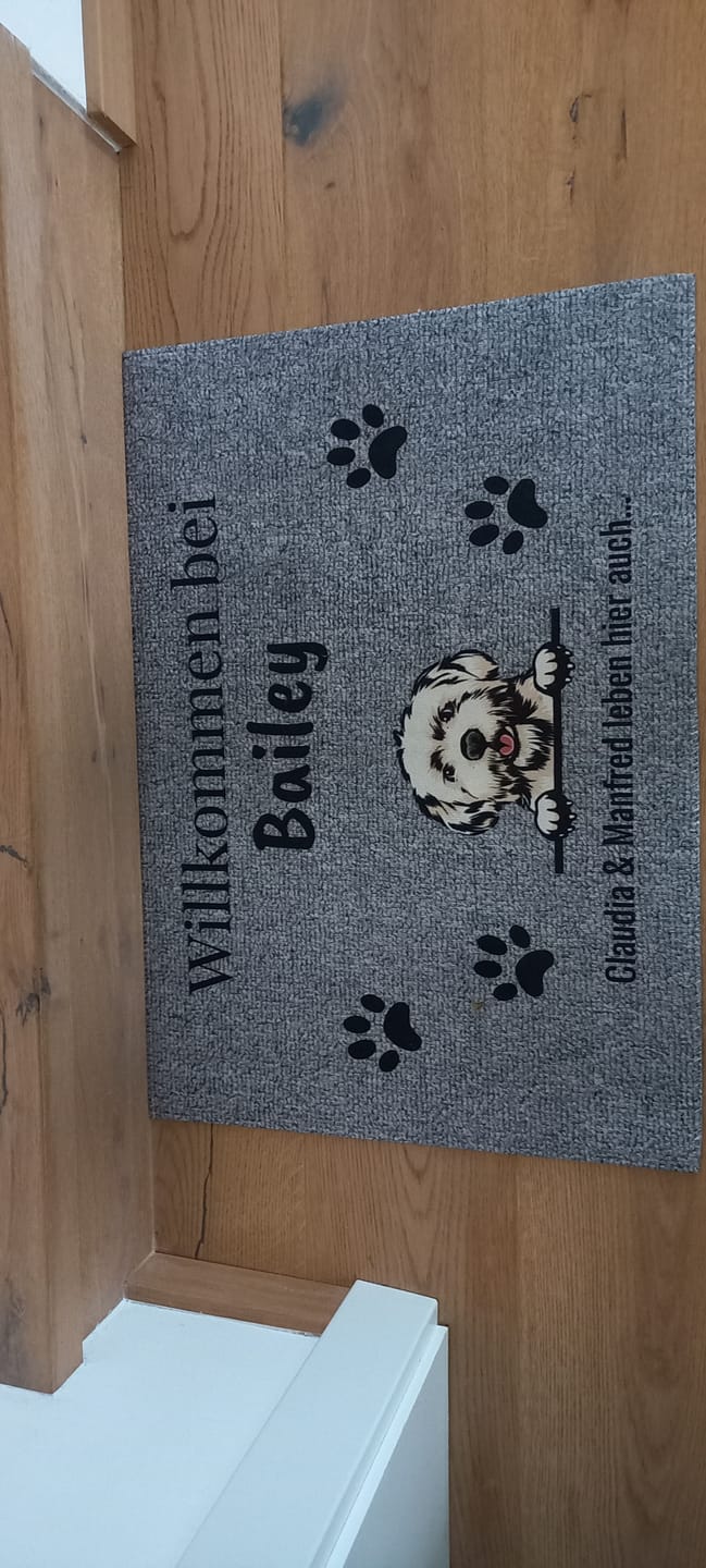 Customer photo review of Personalisierte Fußmatte - Willkommen bei