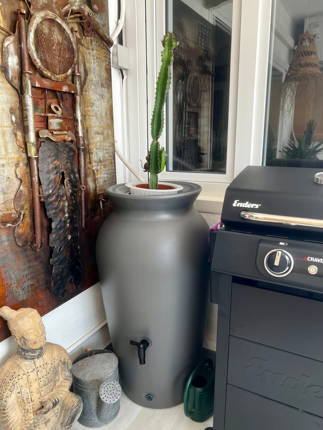 Customer photo review of Regentonne 120 Liter oder 230l Dropcatcher im Tongefäß-Design