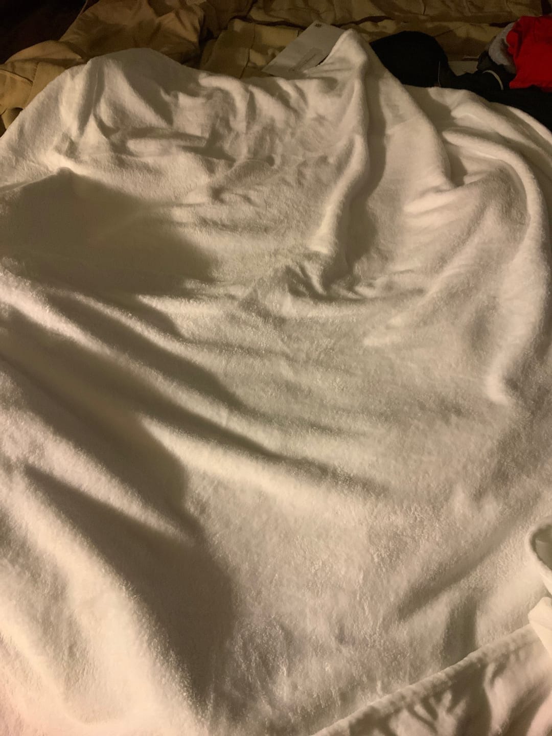 Customer photo review of White Plush Fleece Blanket: Sublimation Minky Blanket - 3 Sizes
