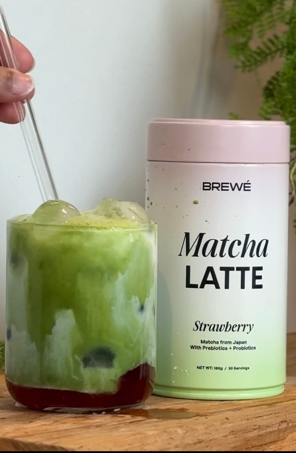 Customer photo review of Strawberry Matcha+ Latte Powder