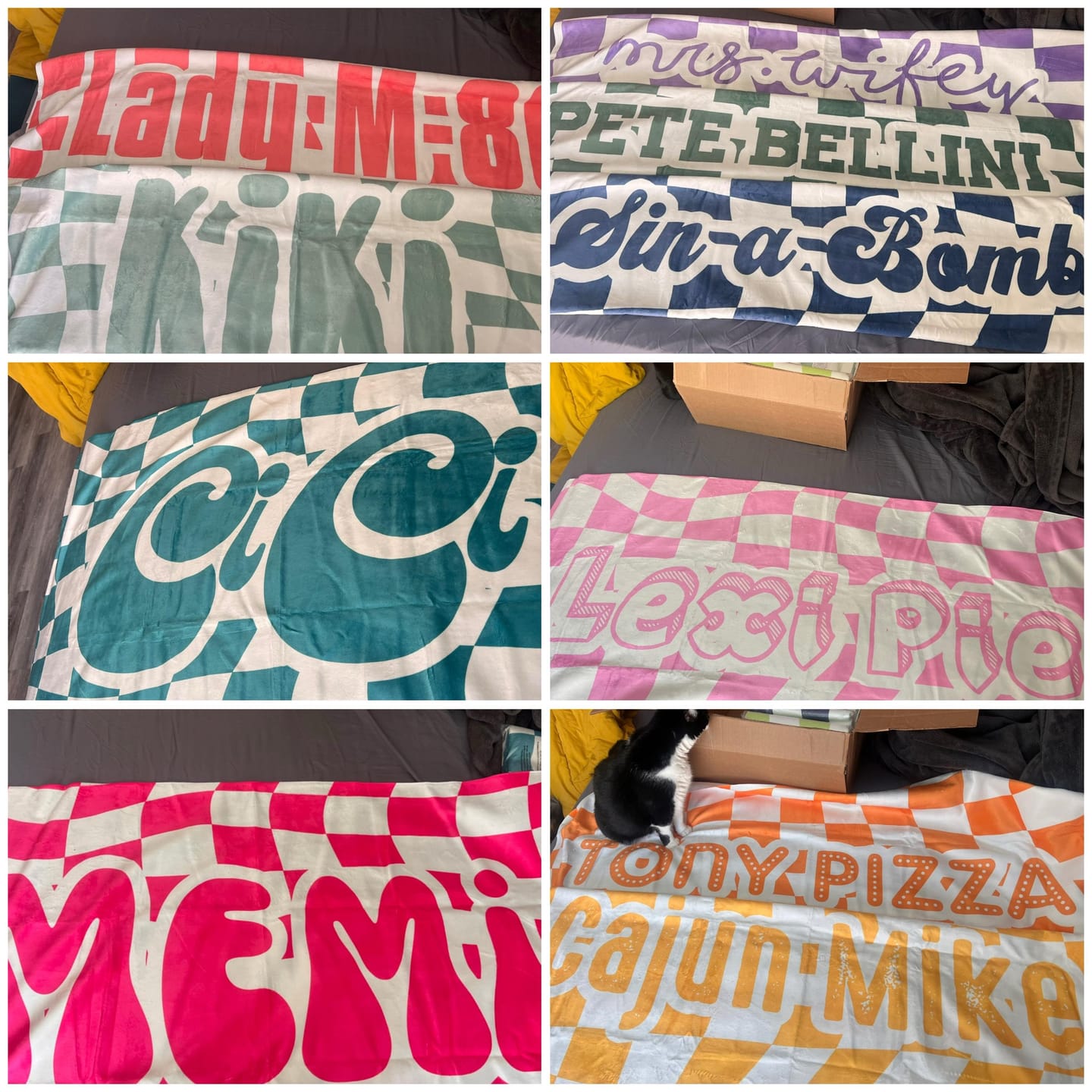 Customer photo review of Personalized Retro Checker Beach Towel: Custom Name Gift