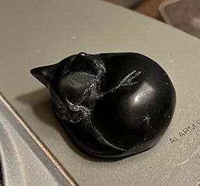 Customer photo review of Natural Crystal Carving Sleeping Cat