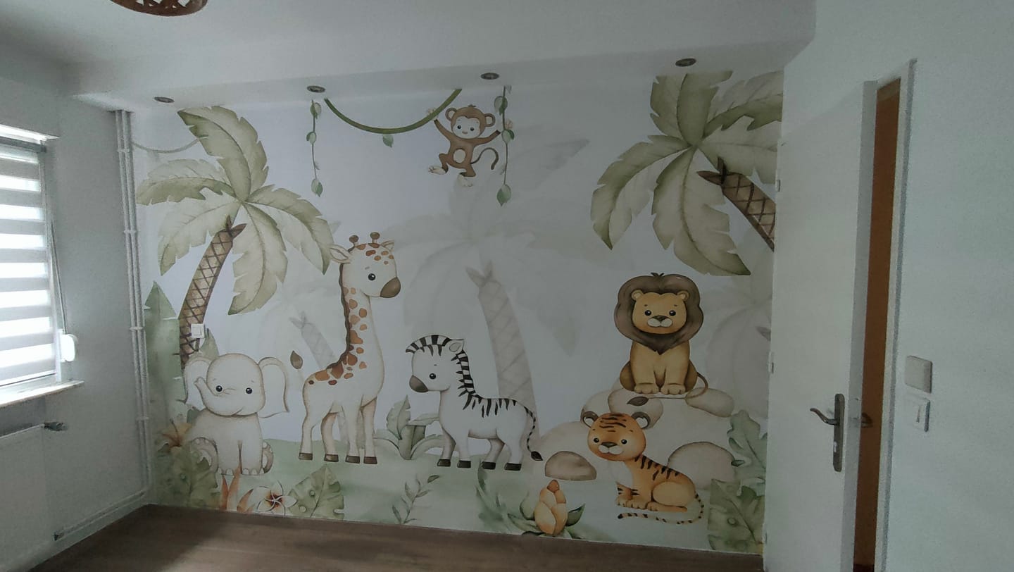 Customer photo review of Papier Peint Animaux   Jungle Douce Aquarelle
