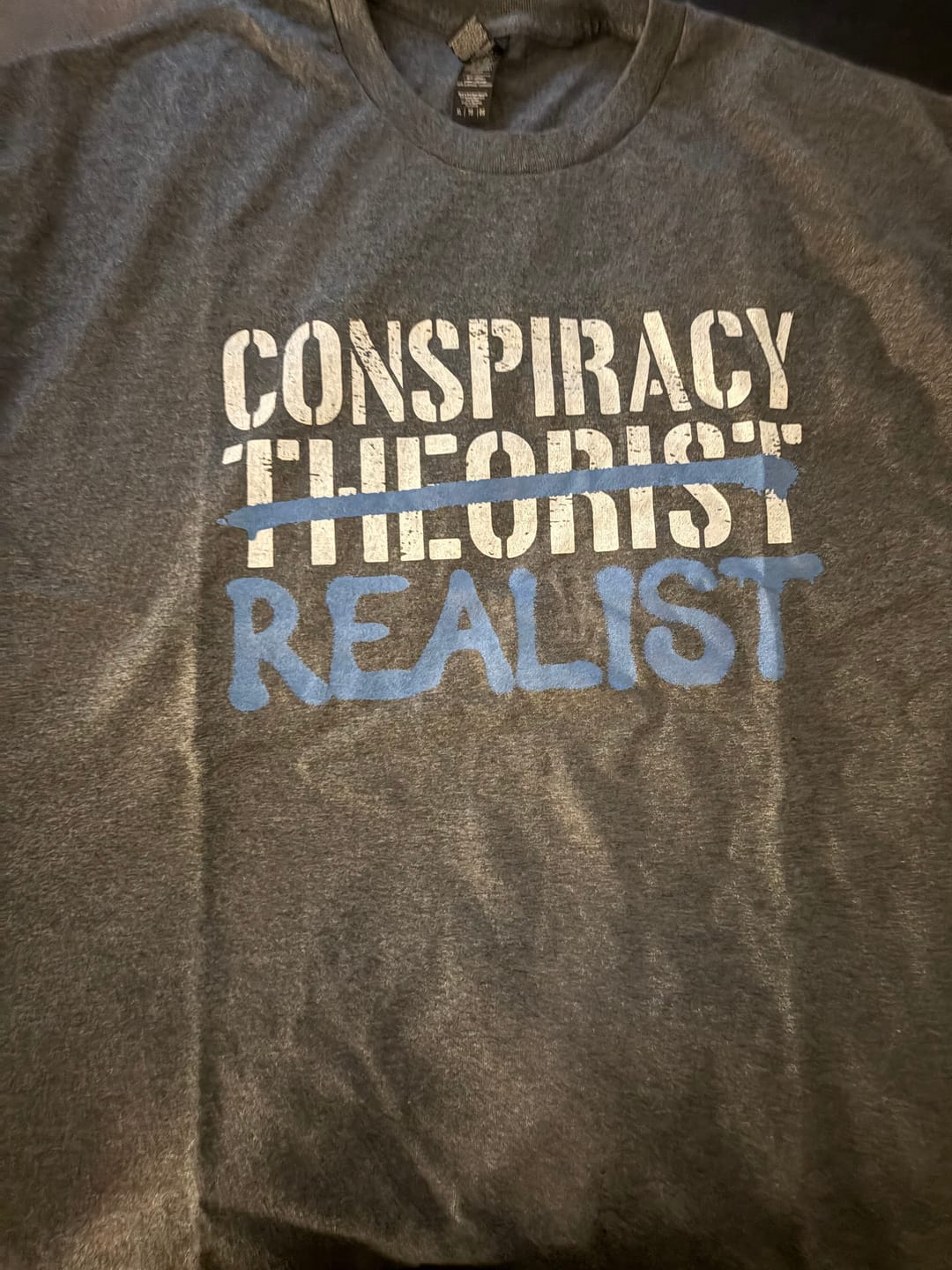 Customer photo review of Conspiracy Realist T-Shirt