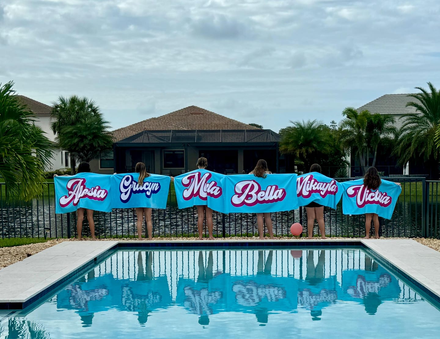 Customer photo review of Personalized Retro Beach Towel: Custom Name, Vacation Gift