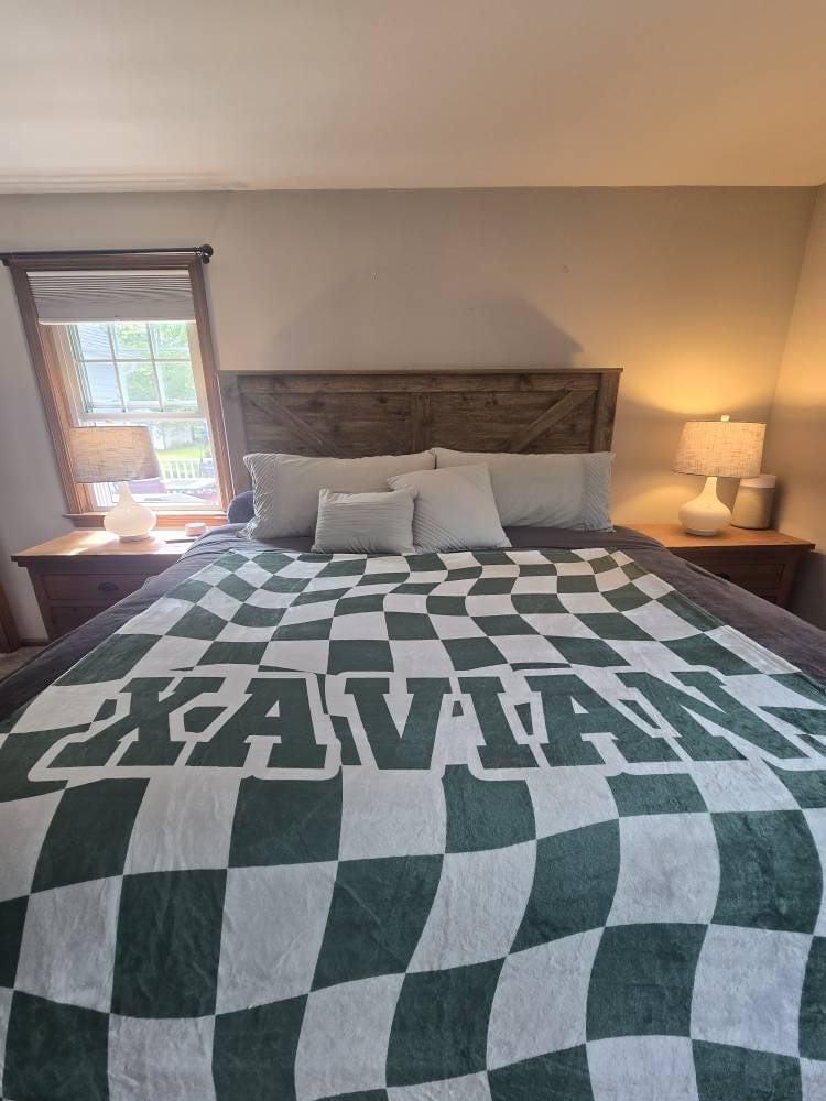 Customer photo review of Personalized Checker Design Blanket – Custom Minky or Sherpa