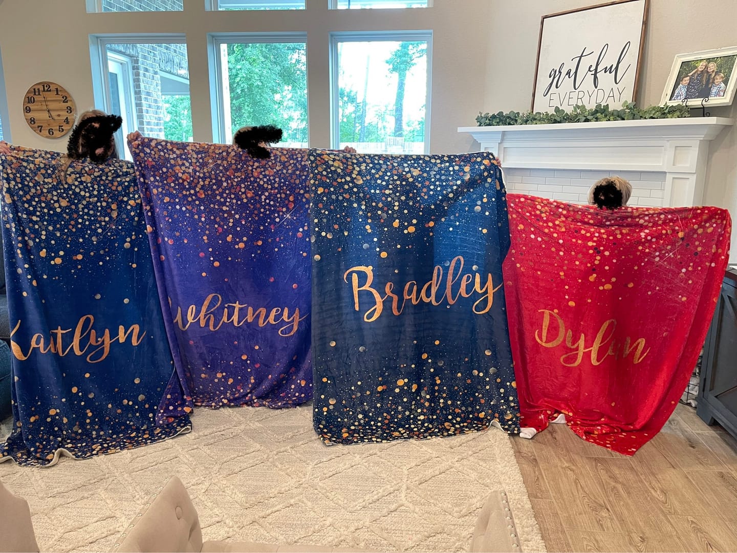 Customer photo review of Personalized Gold Glitter Style Blanket, Custom Minky Fleece Blanket