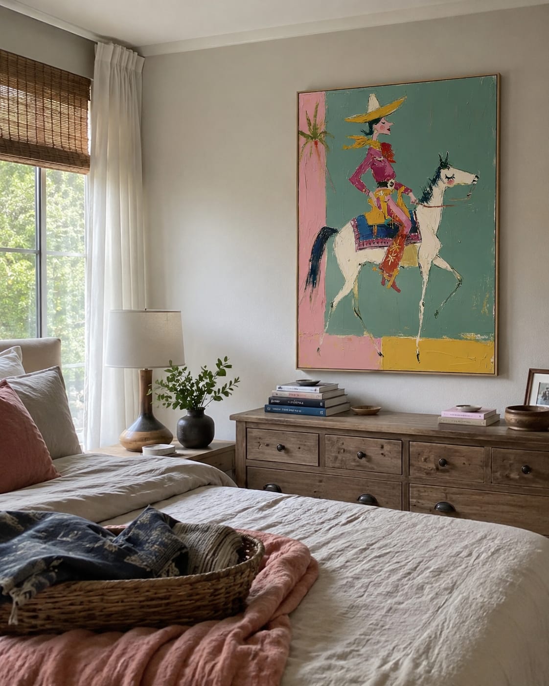 Customer photo review of Sage Gallop-Colorful Cowgirl White Horse Painting