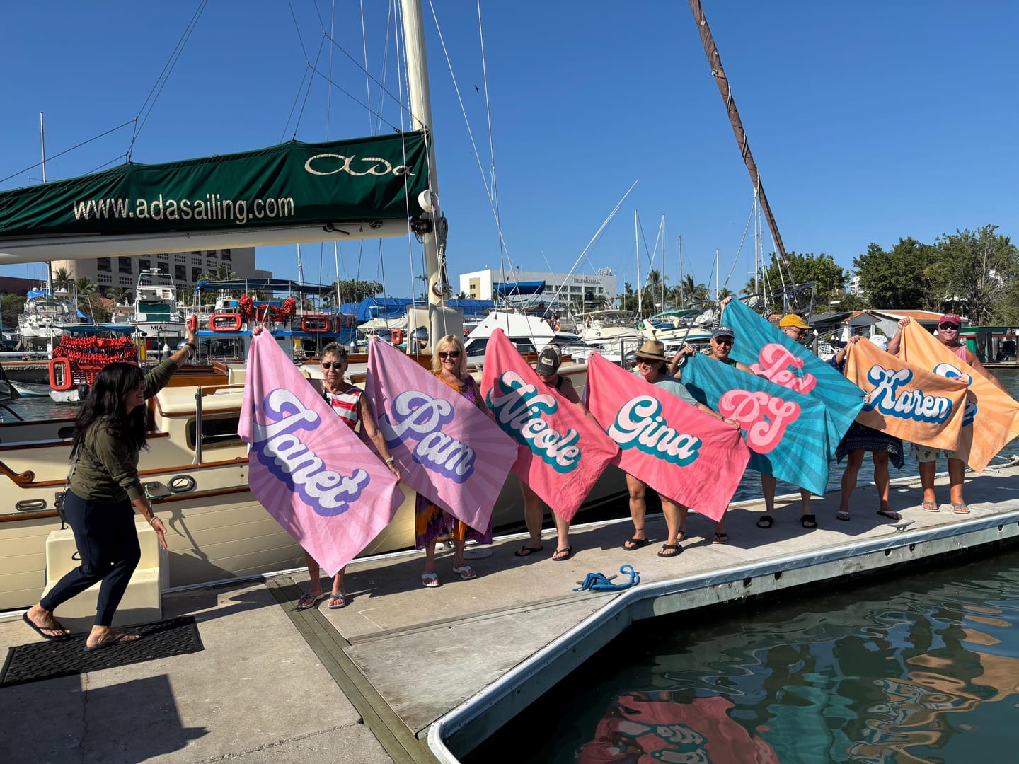 Customer photo review of Personalized Retro Beach Towel: Groovy Custom Name Bath Towel