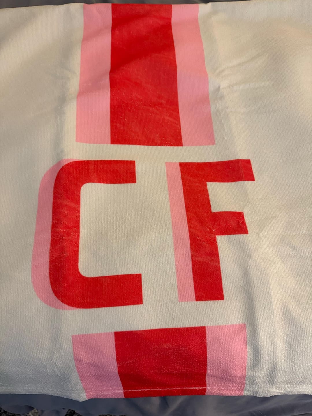 Customer photo review of Personalized Stripe Beach Towel: Custom Name Bath & Pool Towel