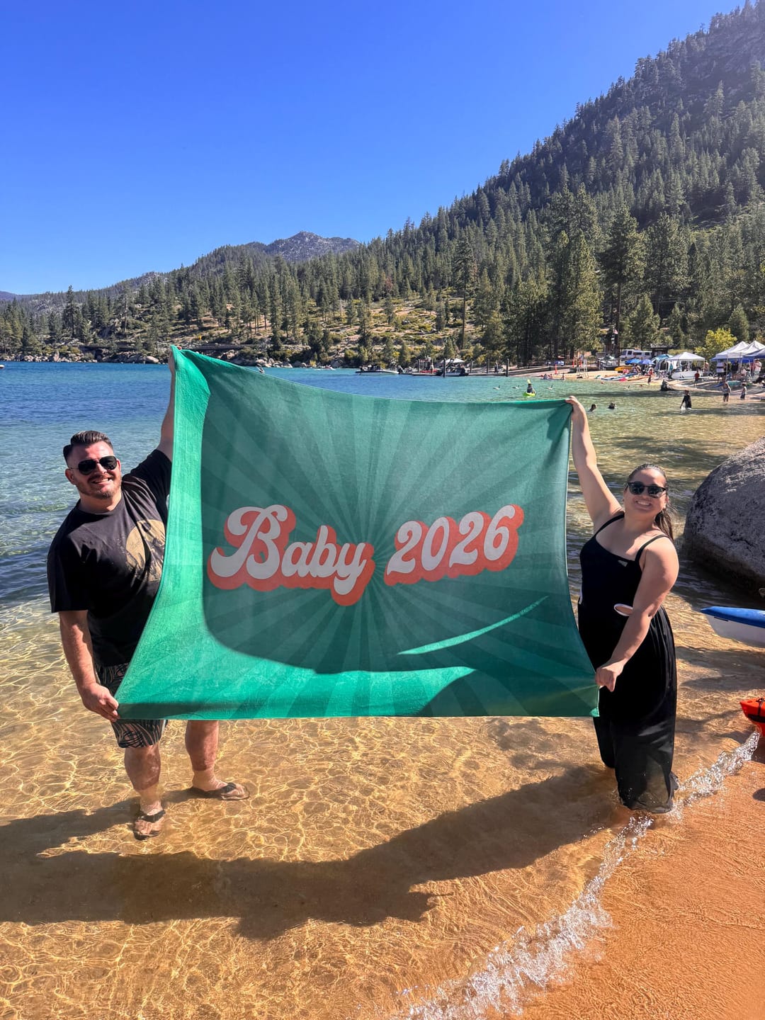 Customer photo review of Personalized Retro Beach Towel: Groovy Custom Name Bath Towel
