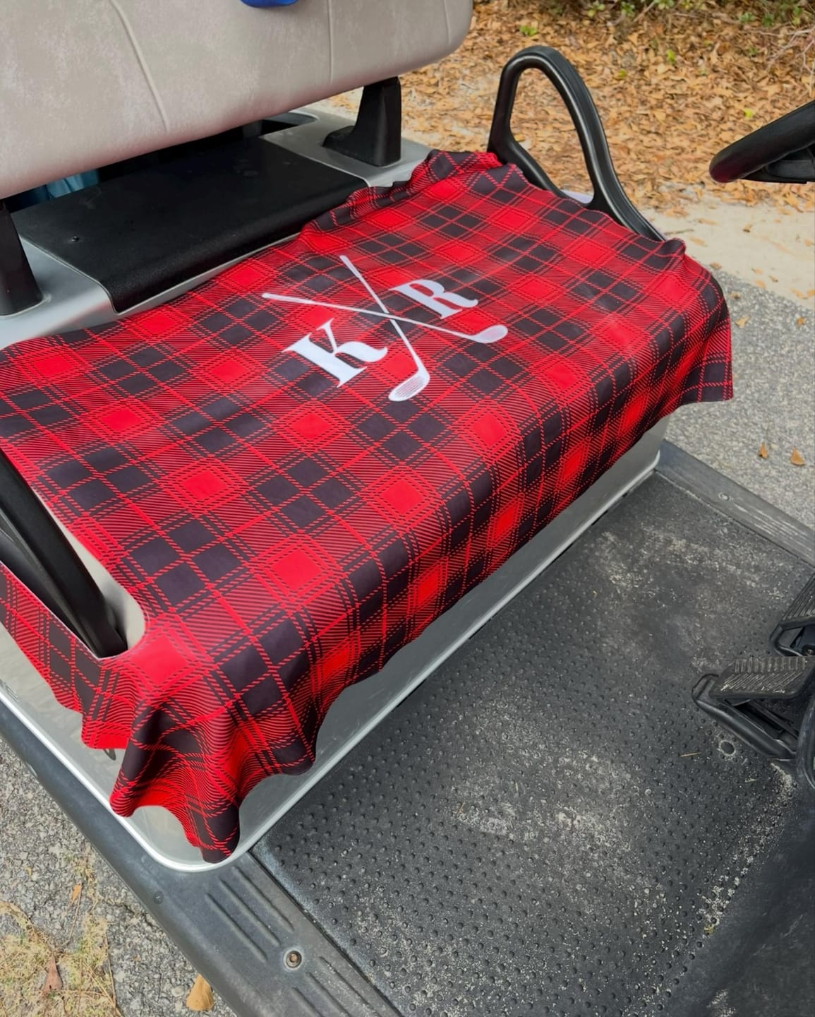 Customer photo review of Monogrammed Golf Cart Seat Cover, Personalized Premium Cloth