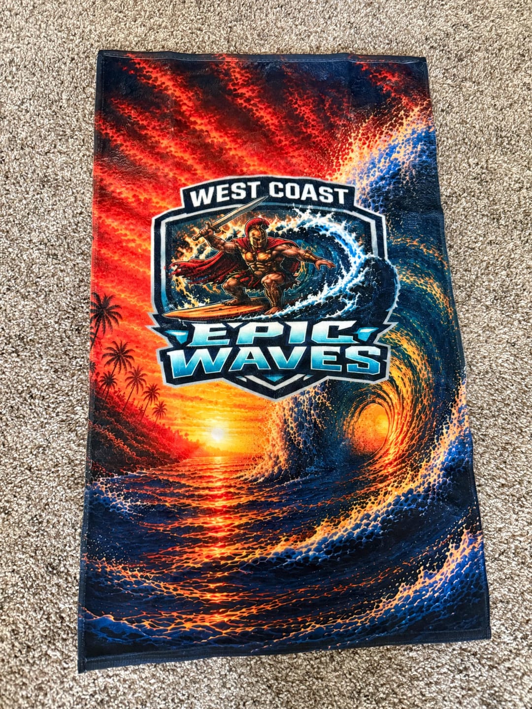 Customer photo review of Personalized Sports Team Rally Towel - Custom Gym & Promotional Gift Towel with Logo Design