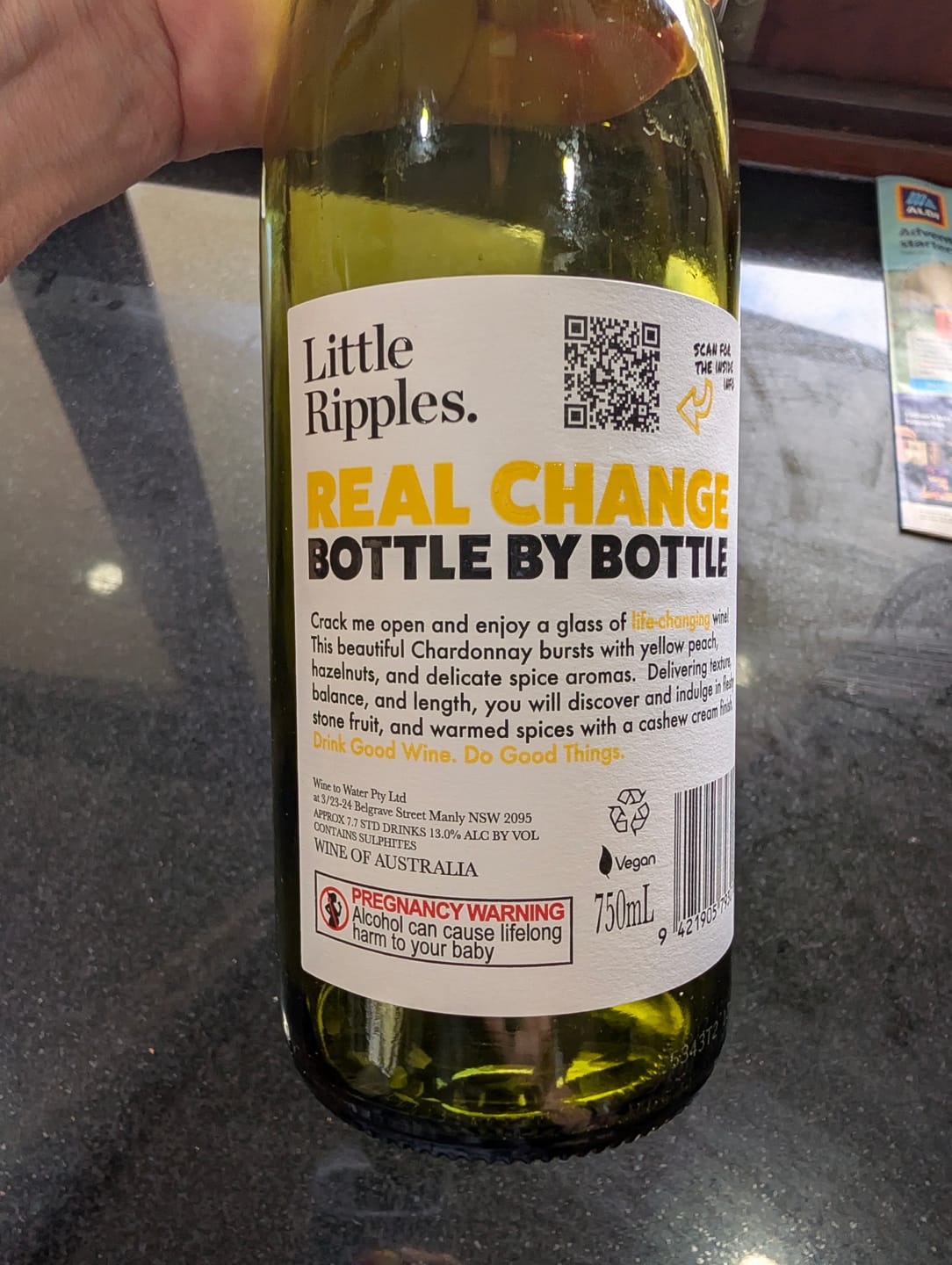 Customer photo review of Zero Sugar Chardonnay – Australian White Wine | Single Bottle