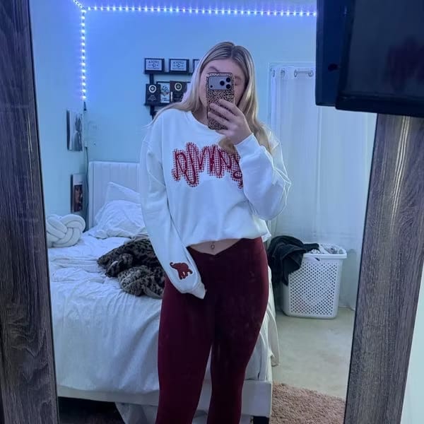 Customer photo review of Custom Embroidered Sweatshirt, Applique Sweatshirt, Gameday Sweatshirt, Sports Apparel, Spirit Wear | Game Day Wear