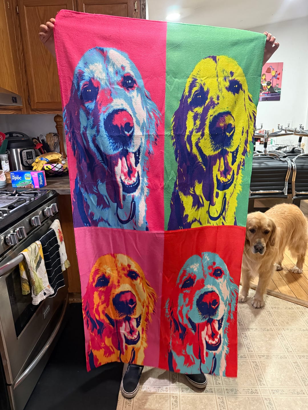 Customer photo review of Color Squares – Personalized Towel