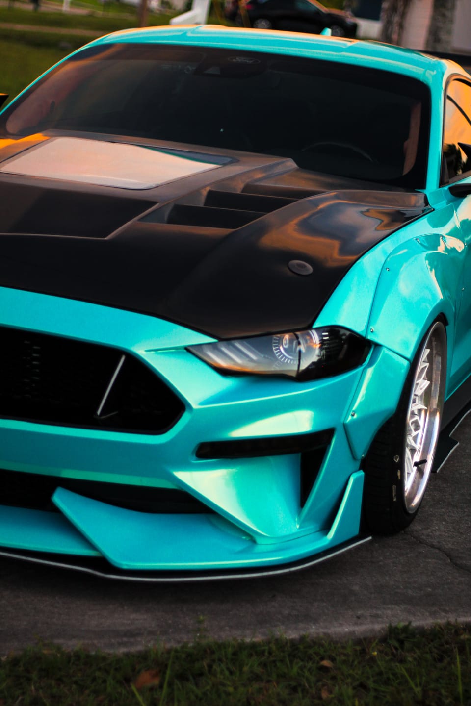 Customer photo review of Candy Metallic Neon Ice Blue Vinyl Wrap