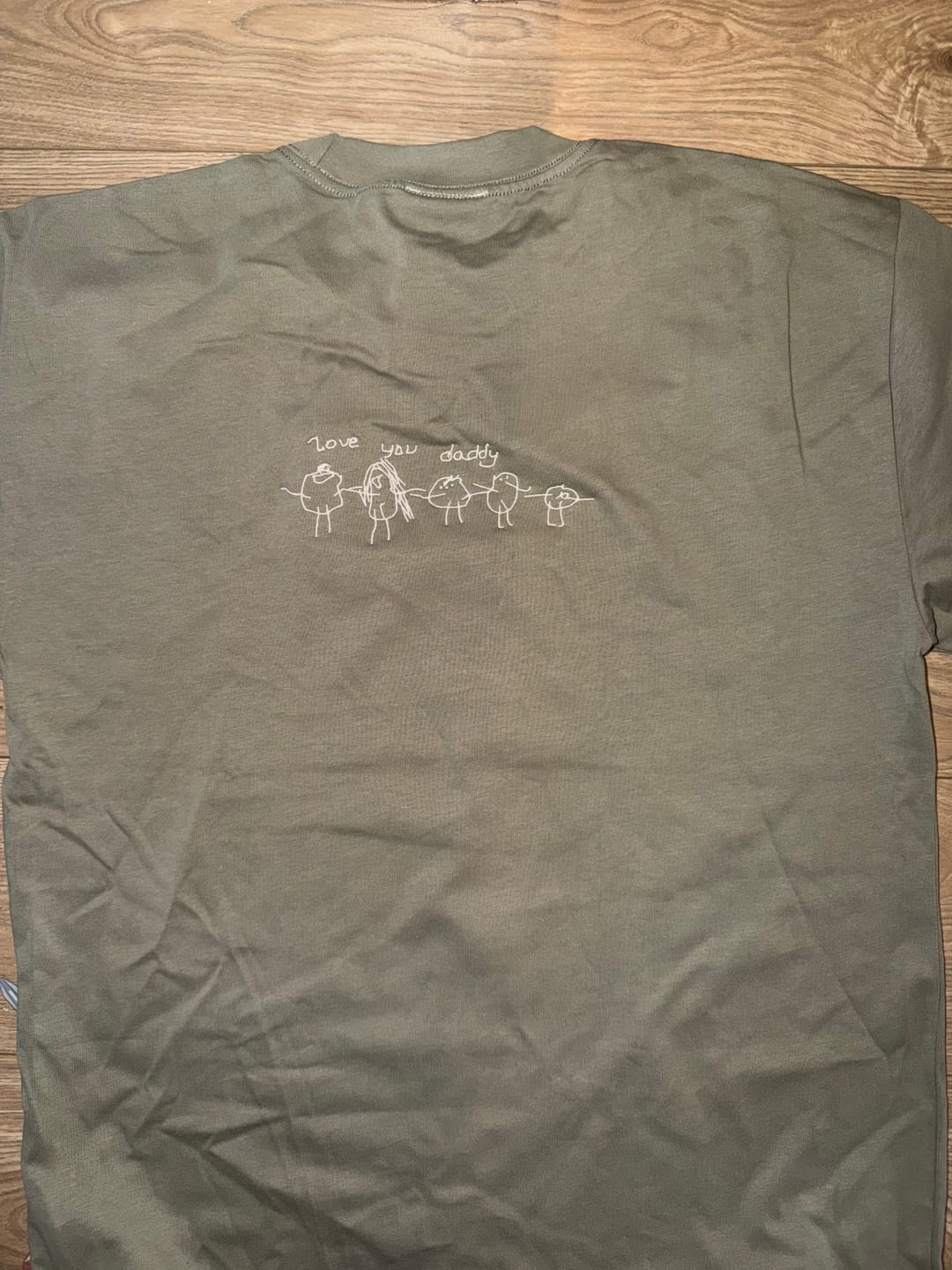 Customer photo review of CUSTOM Men's Heavyweight Kid's Drawing T-Shirt