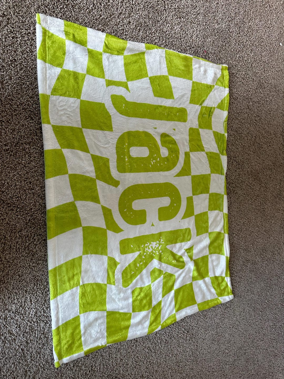 Customer photo review of Personalized Checker Blanket, Rustic Custom Name Blanket, Anniversary Gift