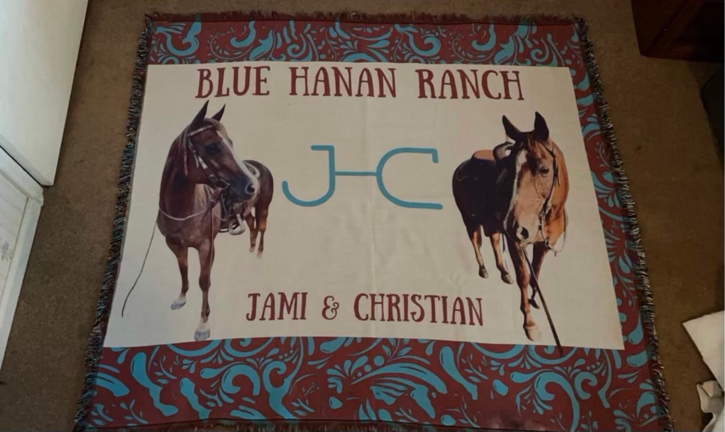 Customer photo review of Personalized Photo Woven Throw Blanket: Custom Letter Gift