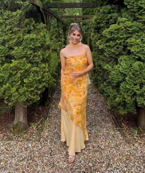 Customer photo review of Selestina Asymmetric Maxi Dress