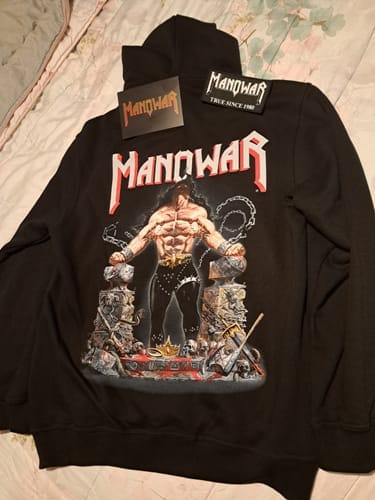 Customer photo review of MANOWAR ZIP HOODIE LOUDER THAN HELL