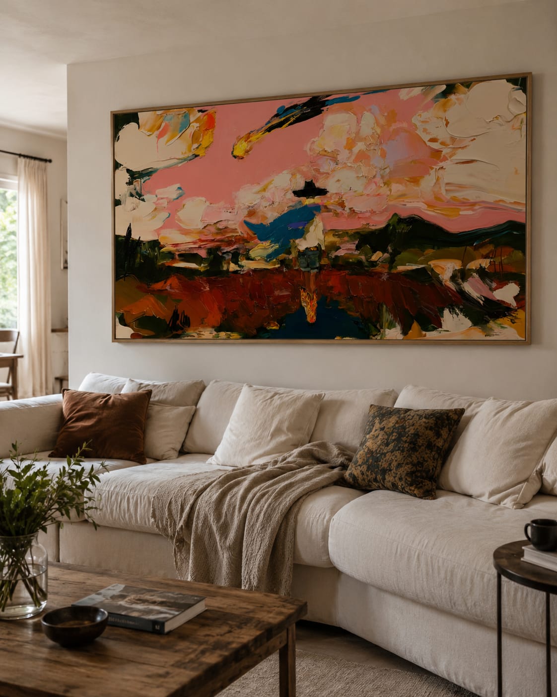 Customer photo review of Pink Horizon Rider-Abstract Western Painting