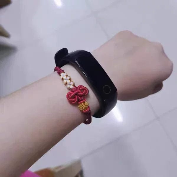 Customer photo review of FuAttract Good Luck Wisdom & Success Wenchang Knot Handmade Red String Bracelet