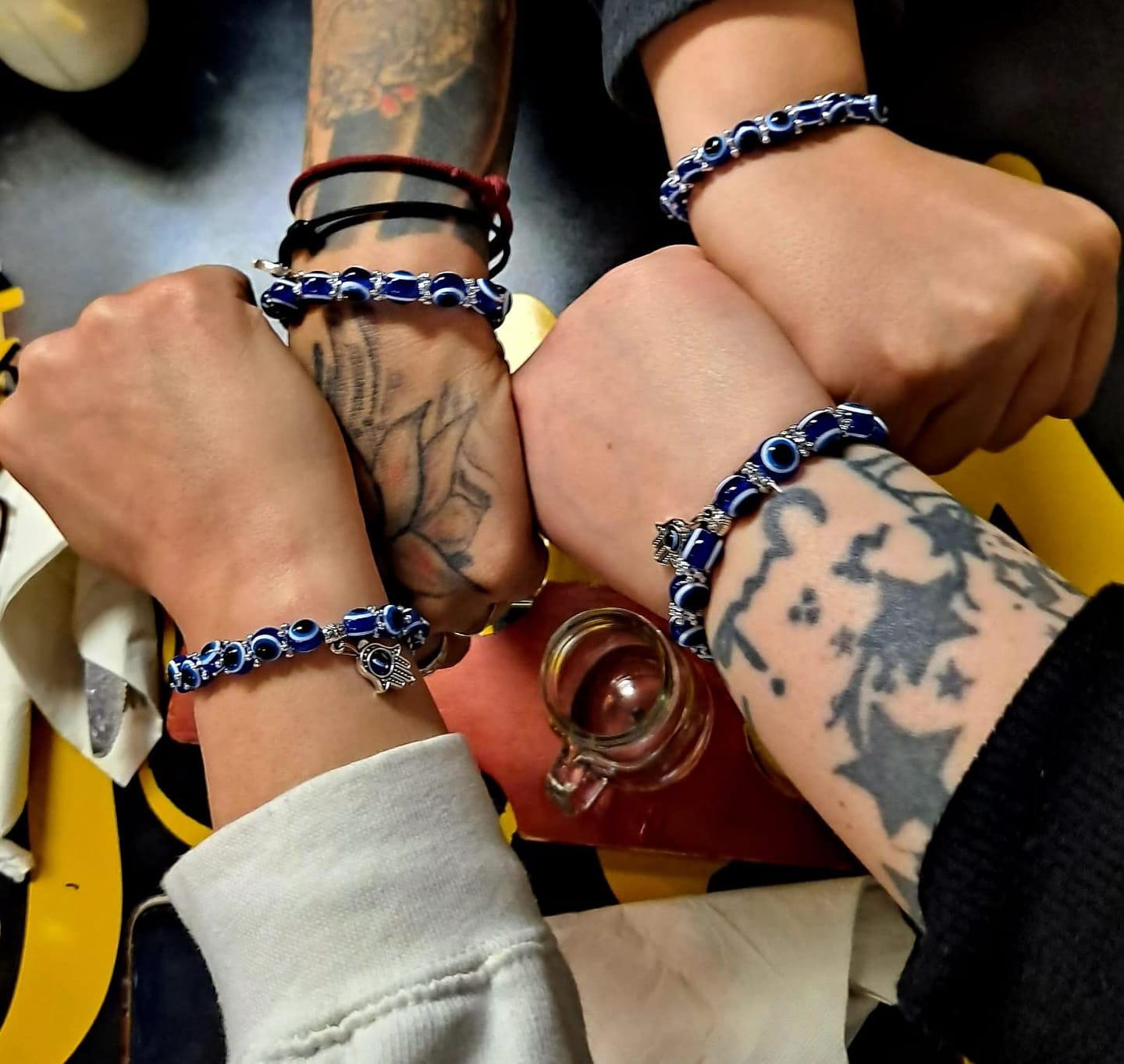 Customer photo review of FuAttract Protection Luck & Balance Hamsa Hand Evil Eye Charm Spiritual Bracelet