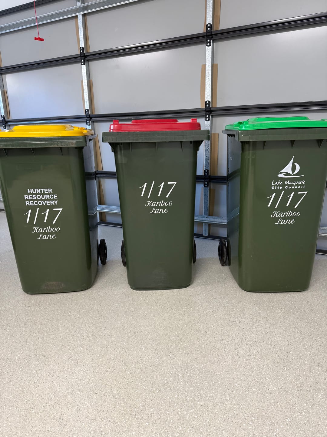 Customer photo review of Wheelie Bin Street Name & Number Sticker