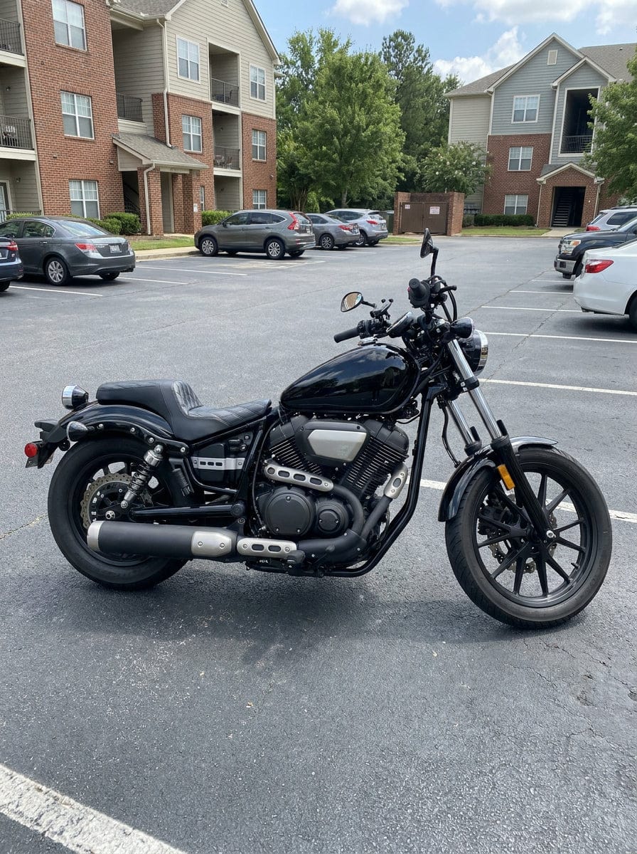 Customer photo review of Iron Born Diamond Stitch Yamaha Bolt 2-Up Seat Black