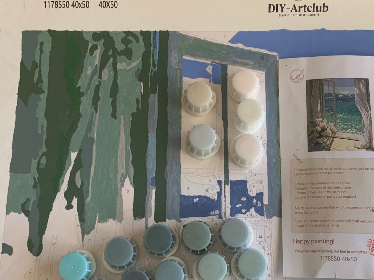 Customer photo review of By the Azure Window | Paint by Number