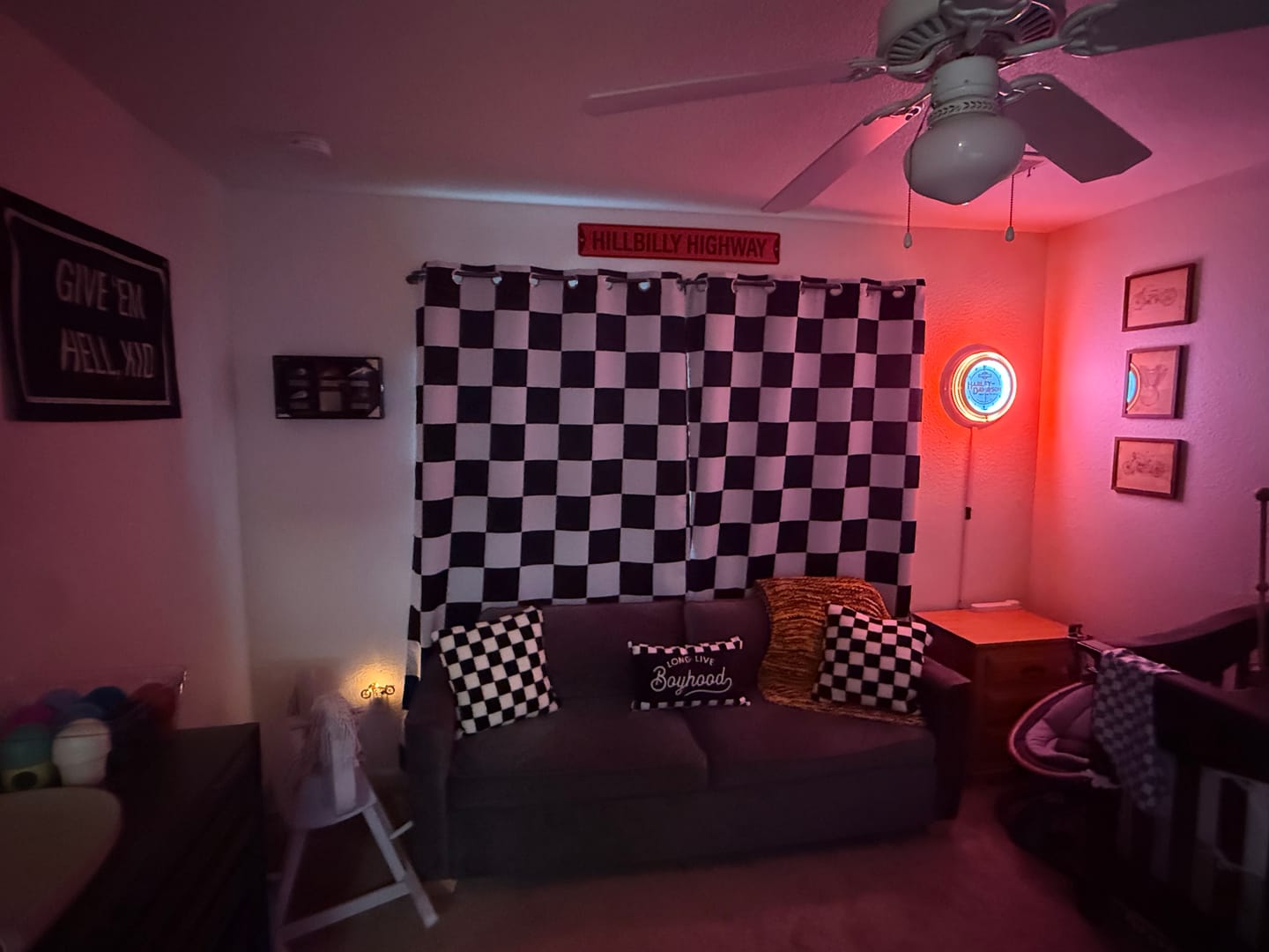 Customer photo review of Harley-Davidson® Double Neon Wall Clock | Long Bar & Shield® Trademark Logo