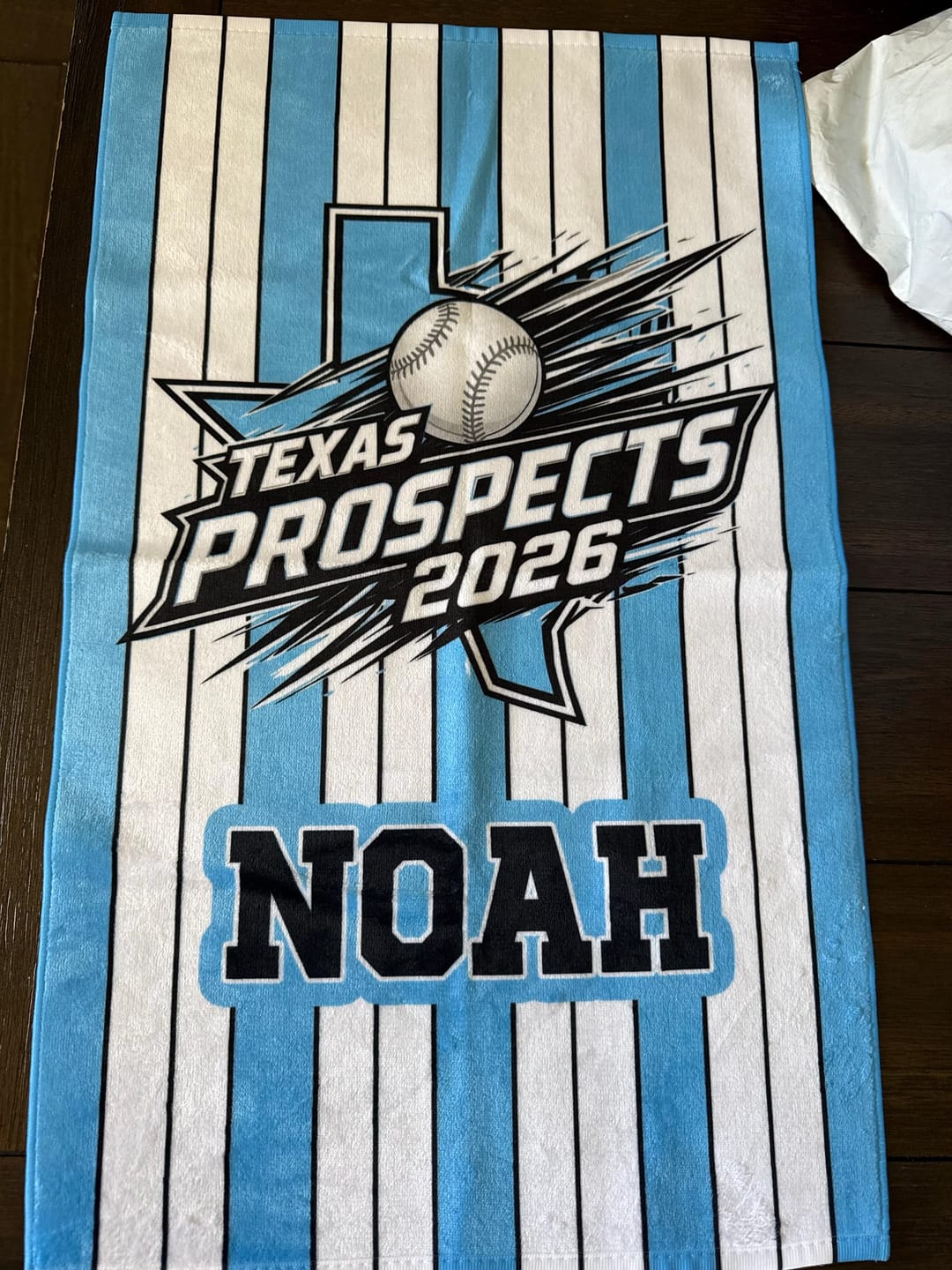 Customer photo review of Personalized Sports Team Rally Towel - Custom Gym & Promotional Gift Towel with Logo Design