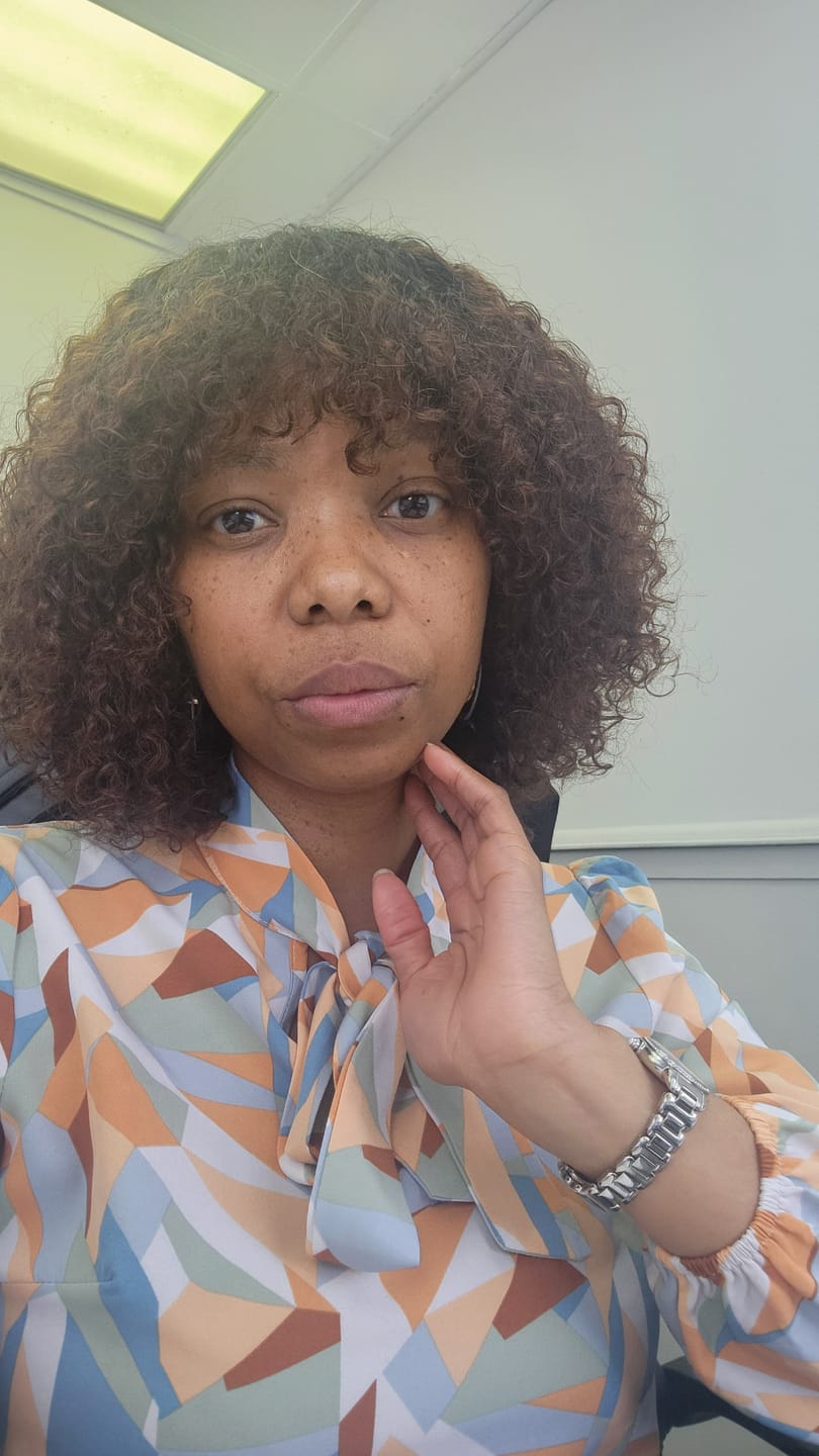 Customer photo review of 12" Rose Curl Double Drawn Fringe Wig| Various Colours