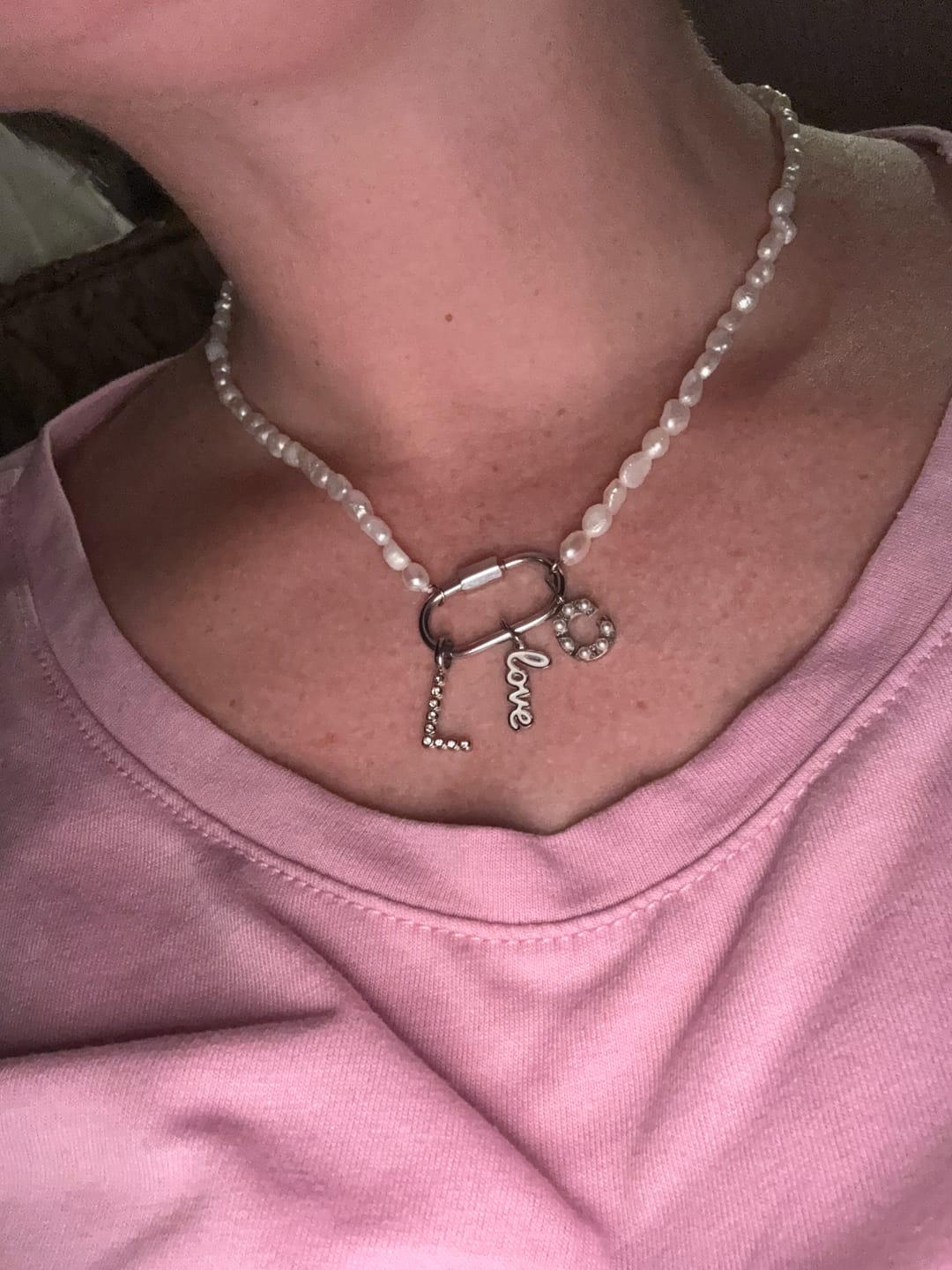 Customer photo review of Shiny Letter Charm