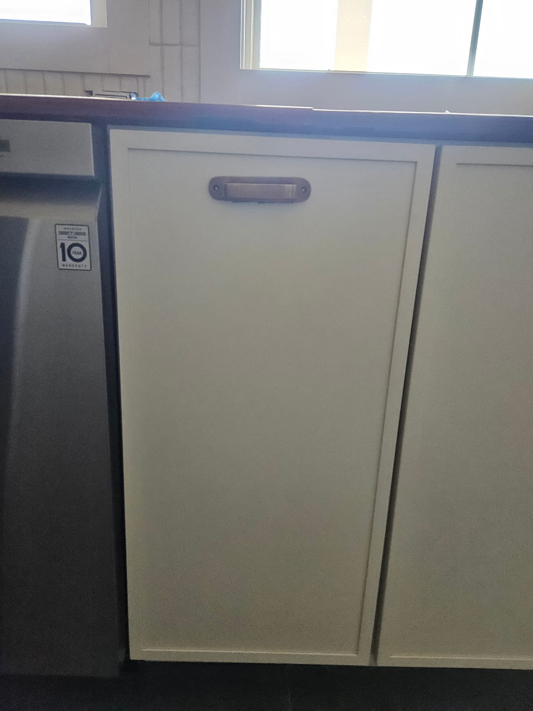 Customer photo review of Brass Round Drawer Pulls with Backplate - Antique Brass