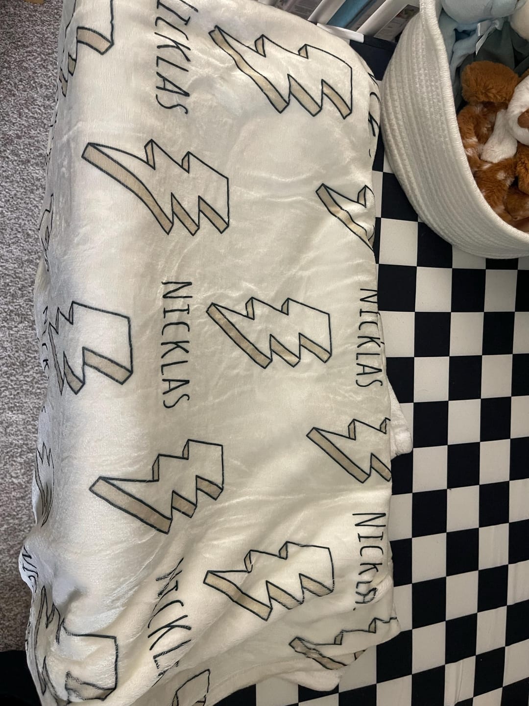 Customer photo review of Personalized Kids Minky Blanket: Custom Name, Soft Fleece or Sherpa