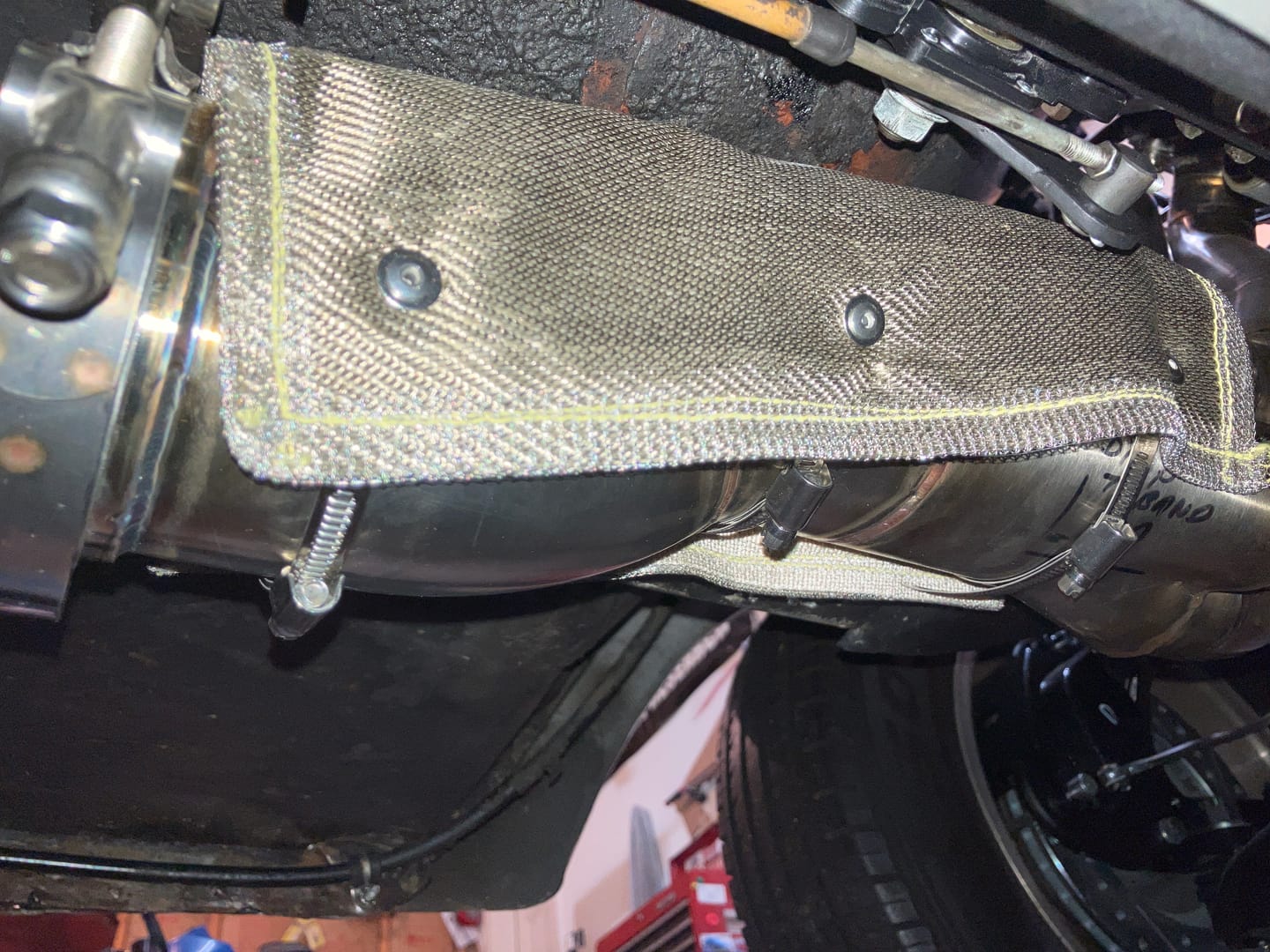 Customer photo review of RPM Universal Clamp On Heat Shield Blanket / Exhaust Shield