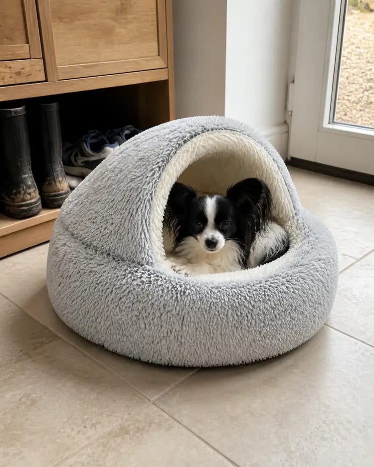 Customer photo review of Snuggle Haven Cozy Cave Pet Bed
