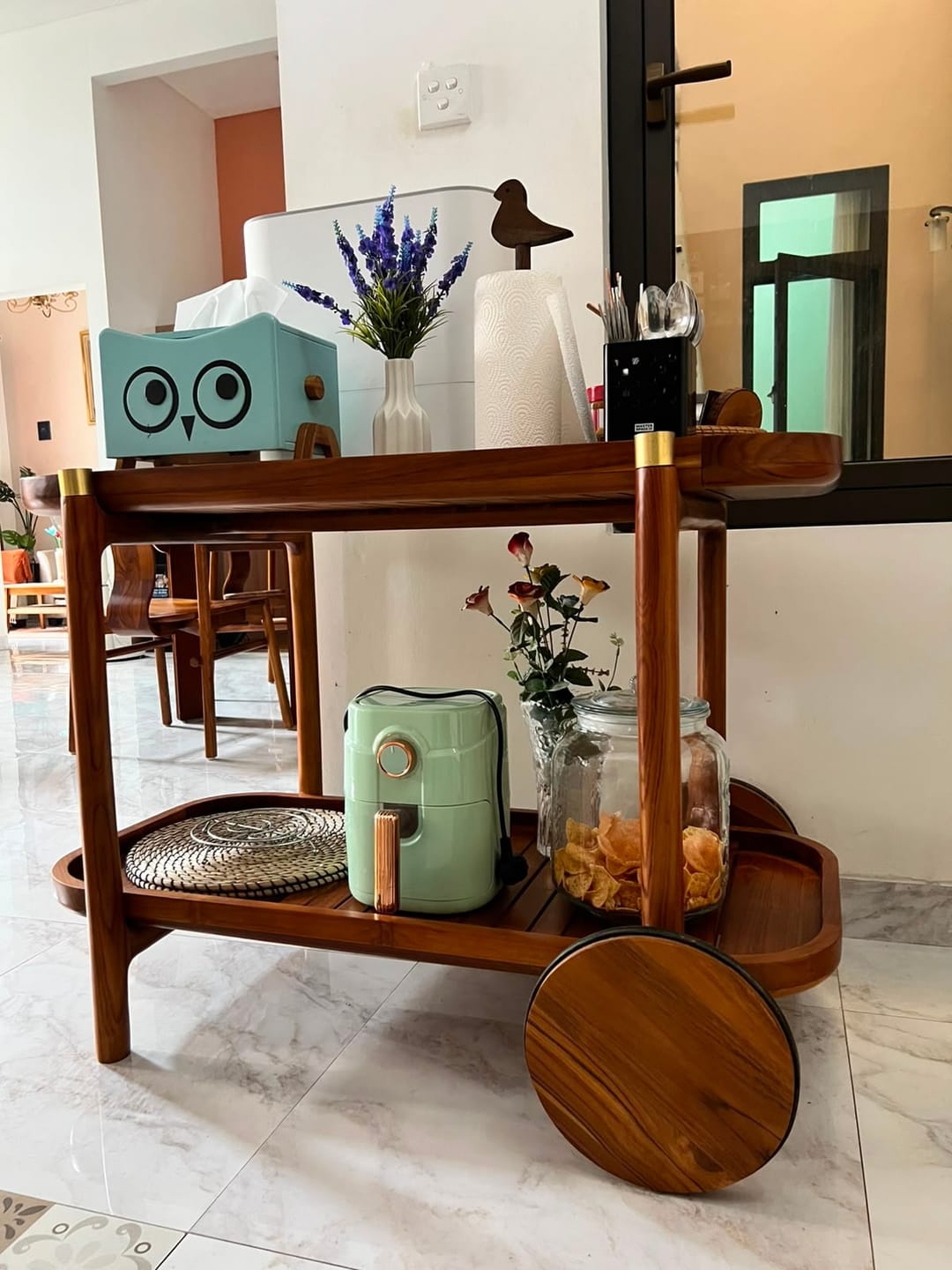 Customer photo review of Reclaimed Teak Serving Trolley | Timeless Elegance for Indoor & Outdoor